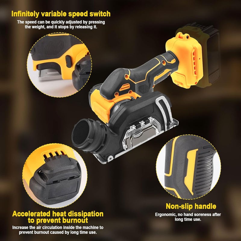dcvbny Adjustable Cordless Cut-Off Tool,Compatible with DeWalt 20V MAX Battery | Brush Rotorazer Saw&Angle Grinder 20,000 RPM,Includes 4pc 3" Blades for Metal,Wood,Tile,Plastic,No Battery(3" with Base Plate) - Image 4